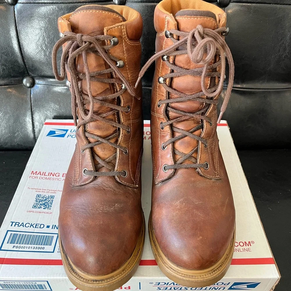 Vintage Red Wing Dry Ice EH Work Boots — Brown Leather‎ — Made in USA